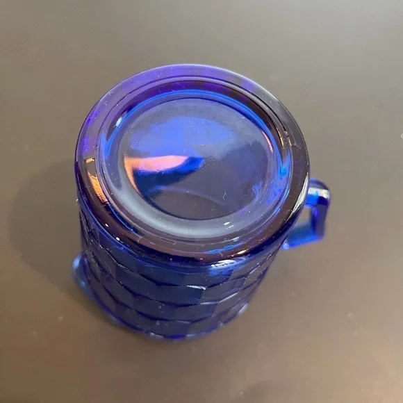 Shirley Temple Miniature Cobalt Blue Glass Cream Pitcher
